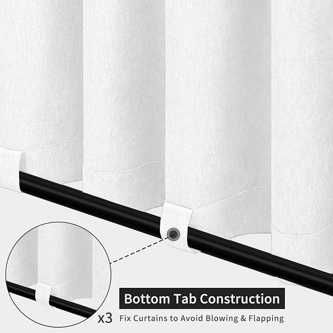 Easy-Going Linen Look Outdoor Curtains Waterproof Windproof Porch Curtains - Image 4