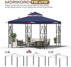 10x10 Canopy Replacement Top Double Tiered Gazebo Cover - Image 2