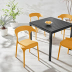 Modern Stackable Dining Chair Set, No Assembly, Plastic Chair, Patio Chair - Image 2