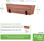 Achla Designs Medium Copper Flower Box - Image 2