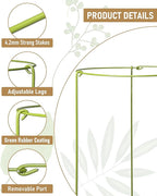 3-Pack Heavy Duty Plant Support Stakes, Metal Plant Ring Cages - Image 2