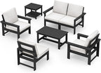 SERWALL HDPE Patio Furniture Set, 7-piece Outdoor Sectional Sofa Set, All - Image 9