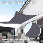 SUNLAX Custom Size 8' x 19' Dark GreySun Shade Sail Canopy Commercial Rectangle - Image 3