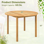 Tangkula 44" Round Outdoor Dining Table - Image 3