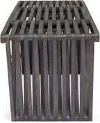Christopher Knight Home Esme Outdoor Acacia Wood Bench, Dark Gray Finish - Image 5