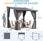 AECOJOY 8' X 8' Gazebo for Patio, Small Wall-Mounted Lean to Pergola 8x8 Gazebo - Image 5