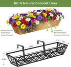 Y&M 30 inch Window Planter Box 4Pcs Iron Window Deck Railing Planter - Image 3