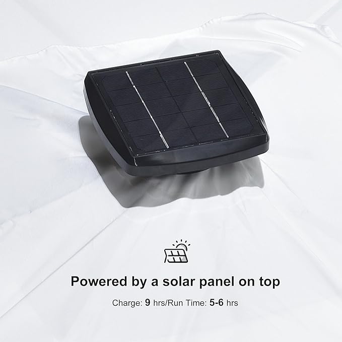 PURPLE LEAF 10 Feet Patio Umbrella Outdoor Cantilever Solar Powered LED Square - Image 5