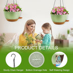 12 inch Hanging Planters for Indoor Plants, 2 Pack Self-Watering Hanging - Image 4