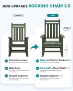 SERWALL Oversized Outdoor Rocking Chair Set of 4, HDPE Rocker - Image 5