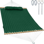 2 Person Hammocks for Outside, Double Quilted Fabric Outdoor Hammock by GafeteOutdoorLiving