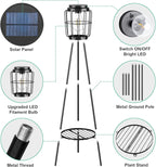 2 Pack Solar Lights with Plant Stand, Outdoor Floor Lamp, Waterproof Solar LED - Image 6