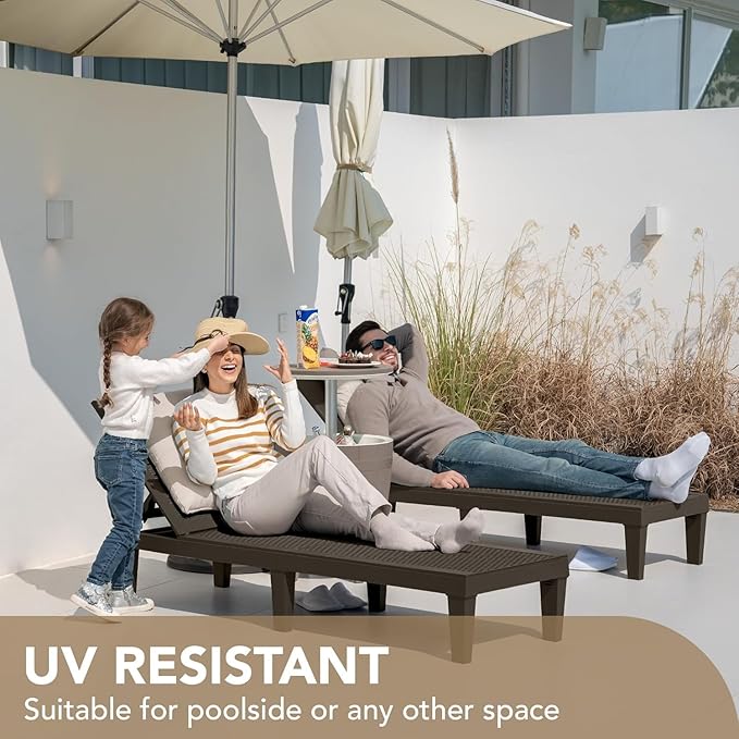 Devoko Outdoor Chaise Lounge Chair Set of 4 - Image 3