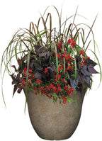 Classic Home and Garden Honeysuckle Resin Flower Pot Planter, Fossil Stone - Image 6
