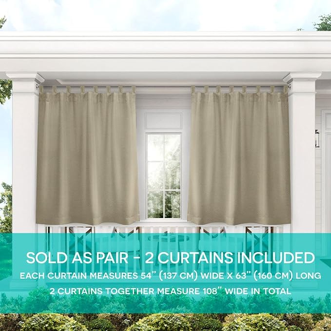 Exclusive Home Cabana Solid Indoor/Outdoor Light Filtering Hook-and-Loop Tab - Image 2