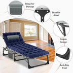ABORON 2PK Heavy Duty Tanning Chair, 5-Gear Outdoor Folding Chaise Lounge Chair - Image 4