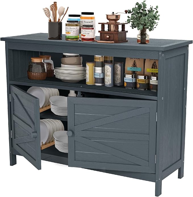 HIPS All-Weather Outdoor Storage Cabinet, Outdoor Sideboard by CONGFUTT