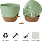 FaithLand 3-Pack Large Planter Pots, 12 10 9 Inch Self Watering Flower Pots - Image 5