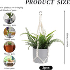 Macrame Plant Hanger, 2 Pack Boho Hanging Planters Baskets - Image 4