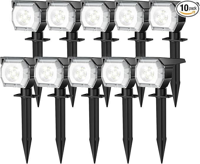 EIUIO Solar Outdoor Lights, 3 Lighting Modes Solar Spot Lights Outdoor by Lightupyourlife