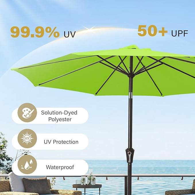MEWAY 9ft Patio Umbrella Outdoor Table Umbrellas - Image 5