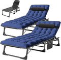 ABORON 2PK Heavy Duty Tanning Chair, 5-Gear Outdoor Folding Chaise Lounge Chair by ABORON