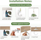 Mkono Ceiling Hooks for Hanging Plants, Swag Hook Plant Wall Hanger Heavy Duty - Image 7