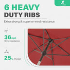 JEAREY 7.5FT Patio Umbrella Outdoor Market Umbrella - Image 5