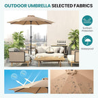 OLIXIS 9ft Patio Umbrella with Tilt and Crank Button & 8 Sturdy Ribs Waterproof - Image 2