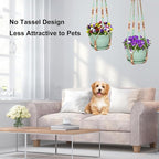 Macrame Plant Hanger with Pot, 3 Set Hanging Planters - Image 6