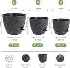 Large Self Watering Pots, 12/10/9 Plastic Planters - Image 2