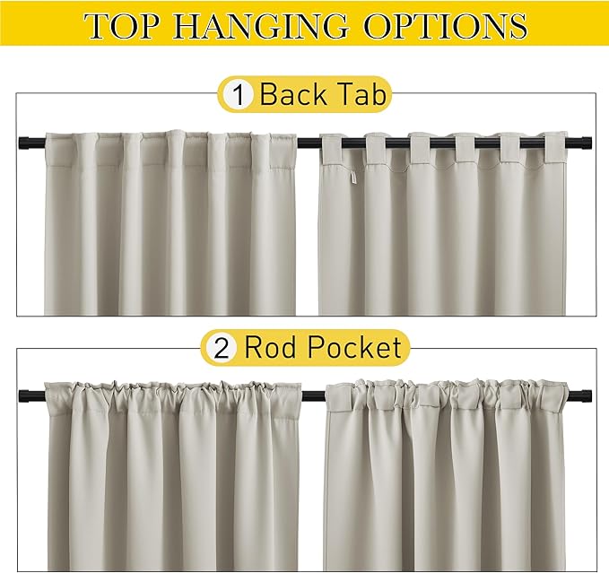 NICETOWN 2 Panels Fixed Outdoor Curtains - Image 3
