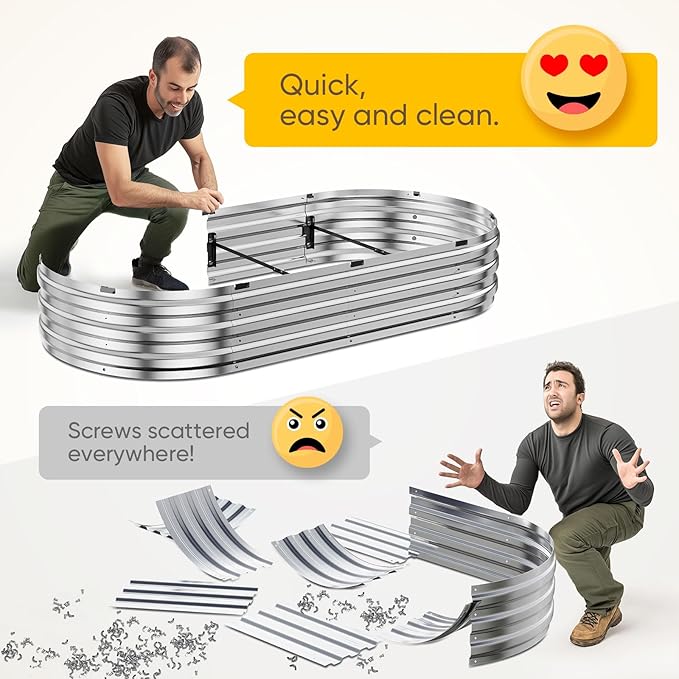 KING BIRD Raised Garden Bed Kit 2026 Upgraded 10-Minute Assembly Galvanized - Image 3
