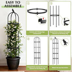 Obelisk Trellis for Climbing Plants Outdoor, 6.2 FT Plant Support for Tomato - Image 8
