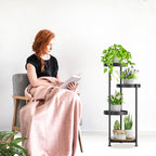 4 Tier Plant Stand Indoor Outdoor, Metal Flower Pot Shelf Holder Clearance - Image 8