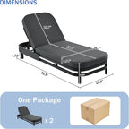 LUMISOL Outdoor Lounge Chair Set of 2, Modern Aluminum Chaise Loungers - Image 6