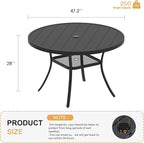 VICLLAX 47.2" Outdoor Round Patio Table - Image 3