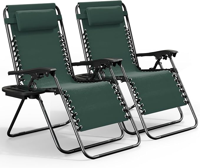 Nestl Zero Gravity Chairs Set of 2, Patio Lounge Chair Outdoor by Nestl