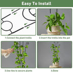 32.6in Plant Trellis for Climbing Plants Indoor Outdoor, Expandable Large Metal - Image 7