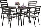 VINGLI 5-Piece Outdoor Dining Set, Metal Patio Dining Set by VINGLI