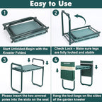 FEED GARDEN Garden Kneeler and Seat, Upgraded Foldable Gardening Stool - Image 4