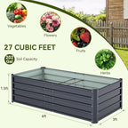 Ohuhu 6x3x1.5FT Metal Raised Garden Bed Outdoor, Reinforced Galvanized Steel - Image 6