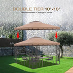 10x10 Canopy Replacement Top Double Tiered Gazebo Cover - Image 6