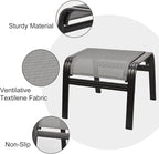 Outdoor Foot Rest for Patio Ottomans Metal Seat Patio Footstools Furniture - Image 4