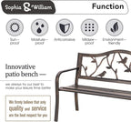 Sophia & William Outdoor Bench, Porch Bench, Garden Bench, Wrought Iron Bench - Image 5