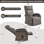 Belord Dual-Adjust Outdoor Swivel Recliner Chair – Wicker Reclining Patio Chair - Image 2