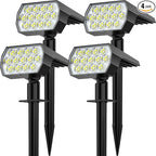 Solar Spot Lights Outdoor Waterproof IP65, 2-in-1 Solar Landscaping Spotlights by FratinkSolarLights