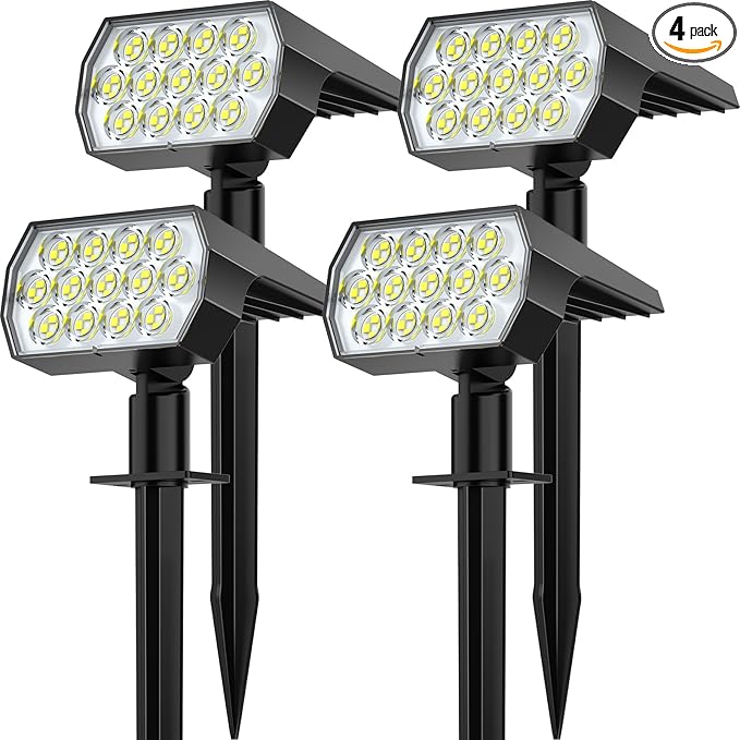 Solar Spot Lights Outdoor Waterproof IP65, 2-in-1 Solar Landscaping Spotlights by FratinkSolarLights