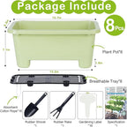 Self-Watering Rectangle Planter Boxes 8-Pack, 15.7-Inch Window Box Planter - Image 7