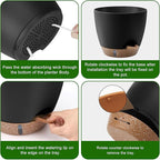 Self-Watering Plant Pots with Water Level Indicator, Drainage Holes & Saucers – - Image 7